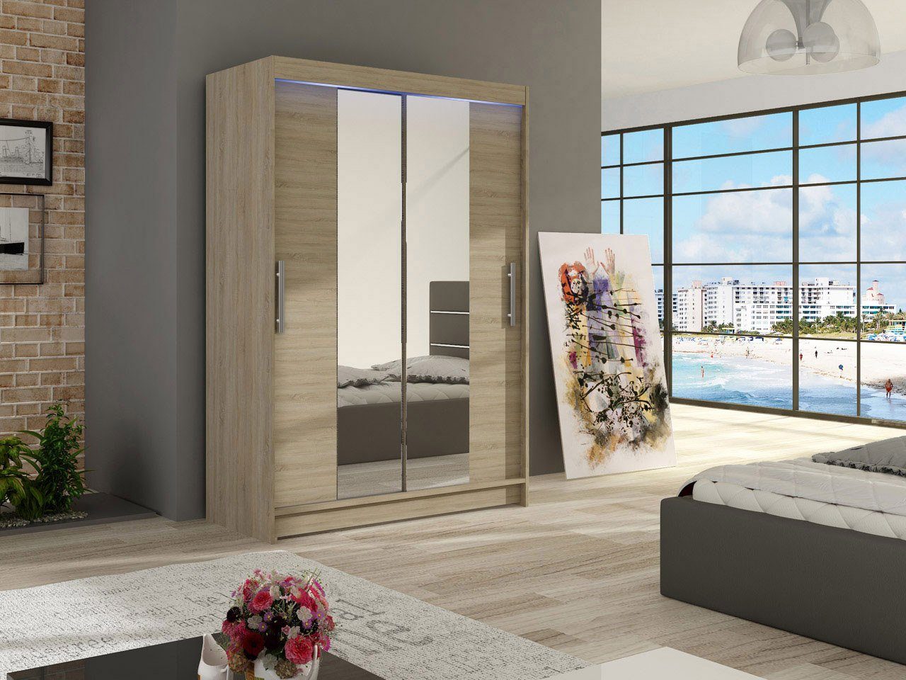 MIRJAN24 Kleiderschrank Miami II (mit Spiegel, günstig online kaufen