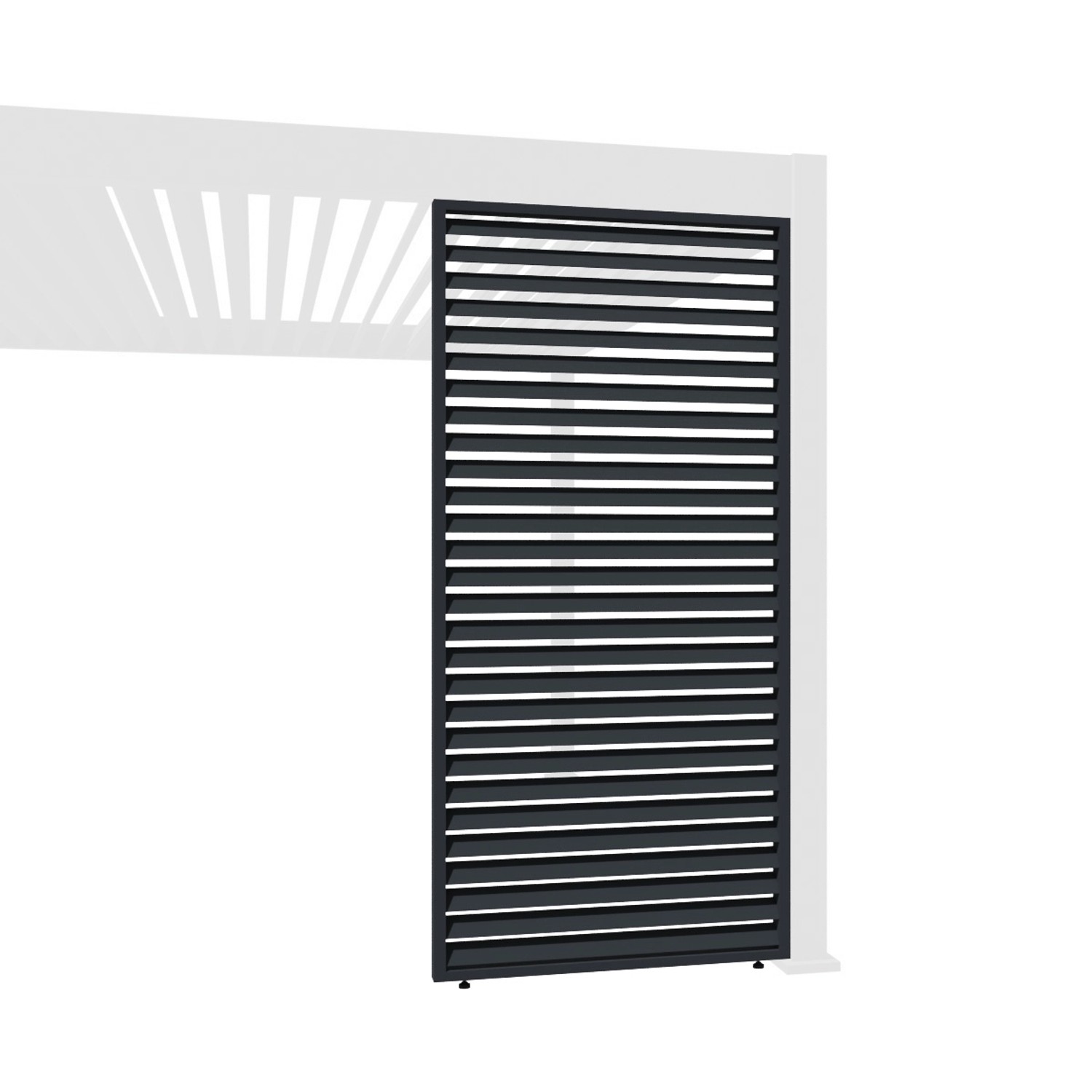 Weide Horizontale Lamellenwand für Weide Pergola 1,23m in Anthrazit aus Alu günstig online kaufen