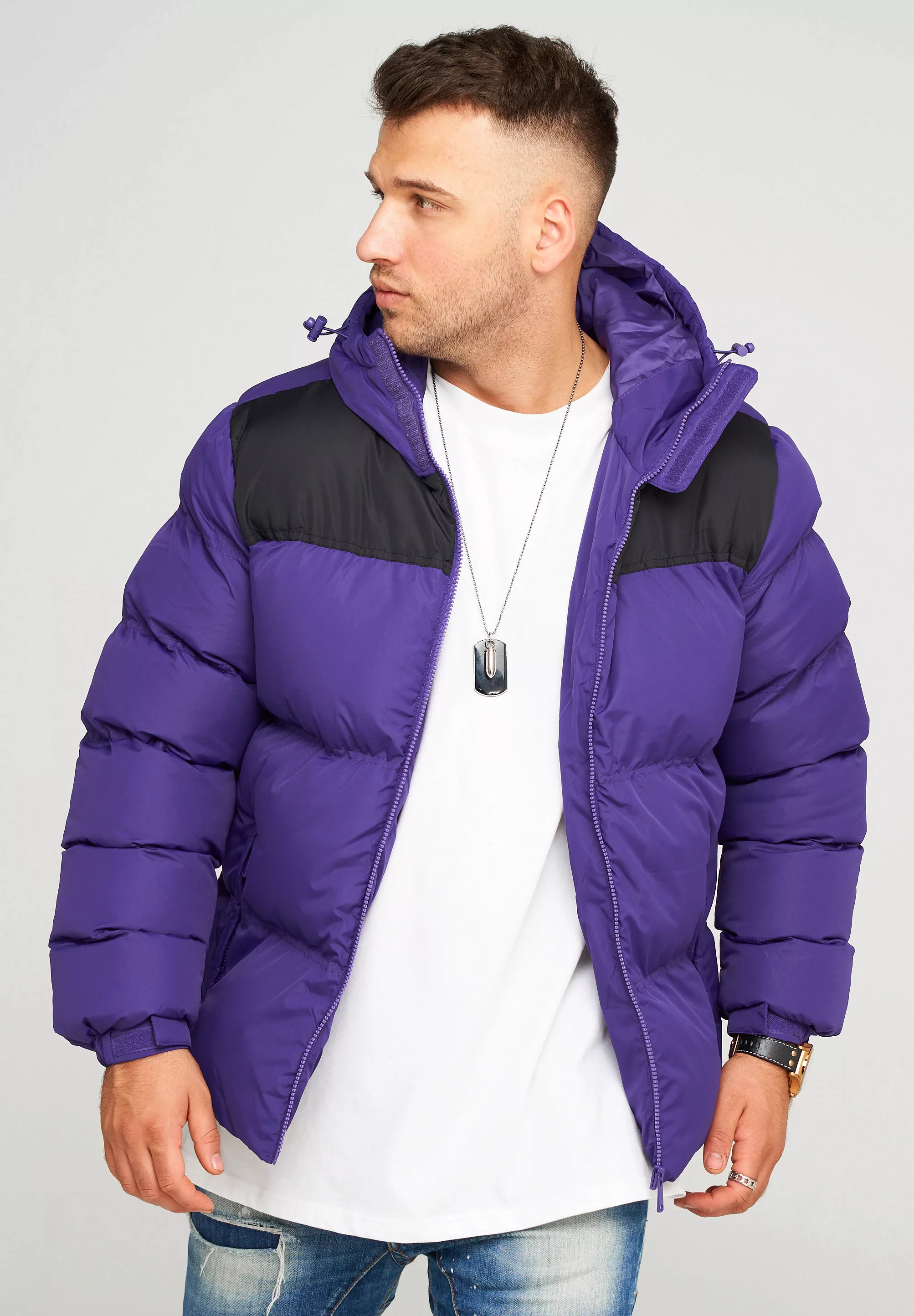 behype Steppjacke "BHROLLIN-PANEL", mit Kapuze günstig online kaufen