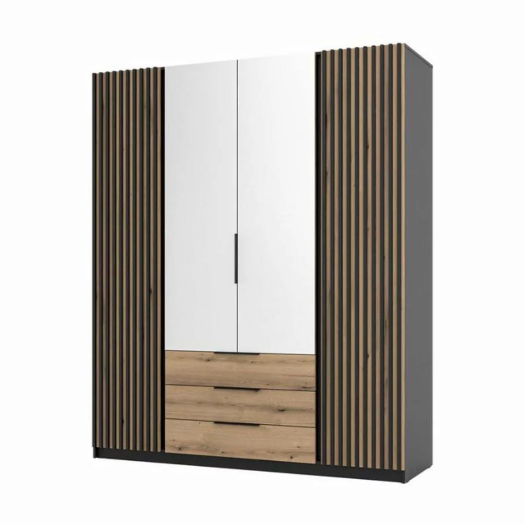 Furnix Kleiderschrank Timotes 200 cm Schrank mit drei Schubladen mit/ohne S günstig online kaufen