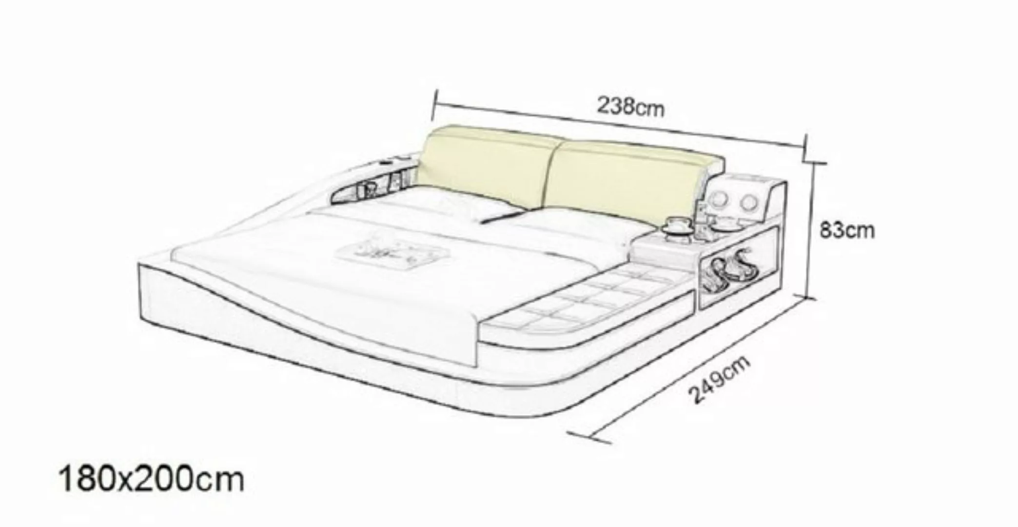 JVmoebel Bett Luxus Schlafzimmer Bett Polster Design Leder Doppel Betten Te günstig online kaufen