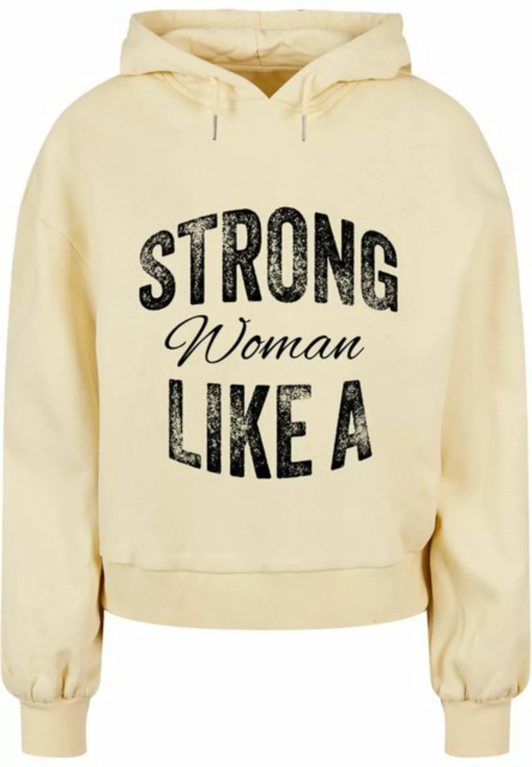 Merchcode Kapuzenpullover "Damen Ladies WD - Strong Like A Woman Organic Ov günstig online kaufen