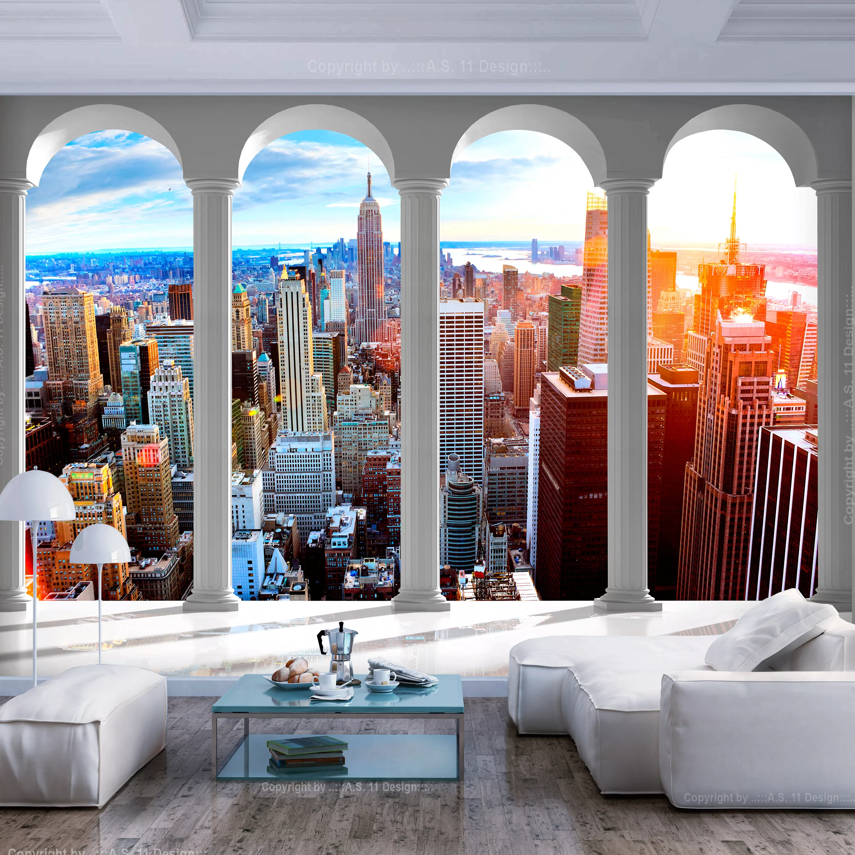 Selbstklebende Fototapete - Pillars And New York günstig online kaufen