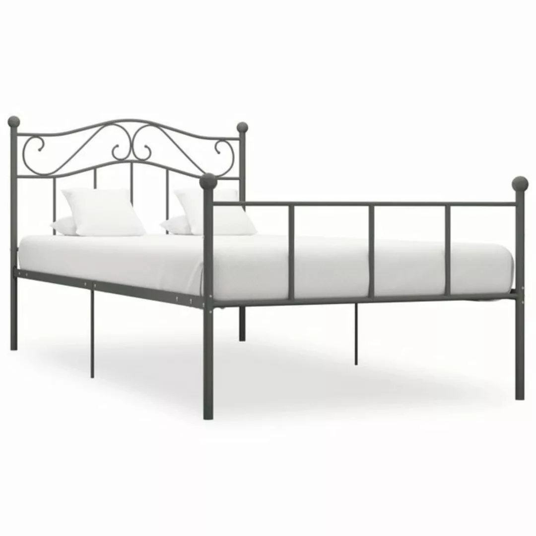 furnicato Bett Bettgestell Grau Metall 100 × 200 cm günstig online kaufen