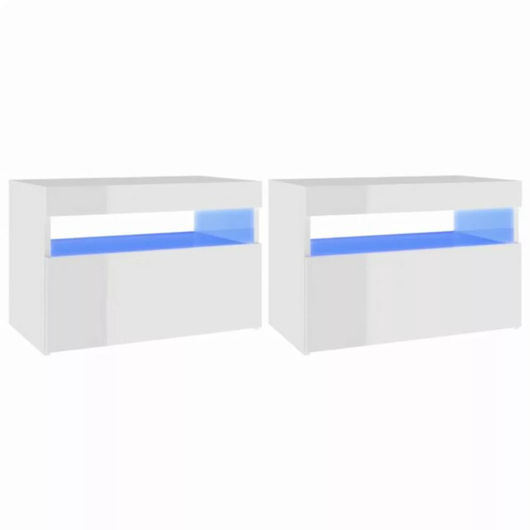 vidaXL TV-Schrank TV-Schränke mit LED Leuchten 2 Stk Hochglanz-Weiß 60x35x4 günstig online kaufen