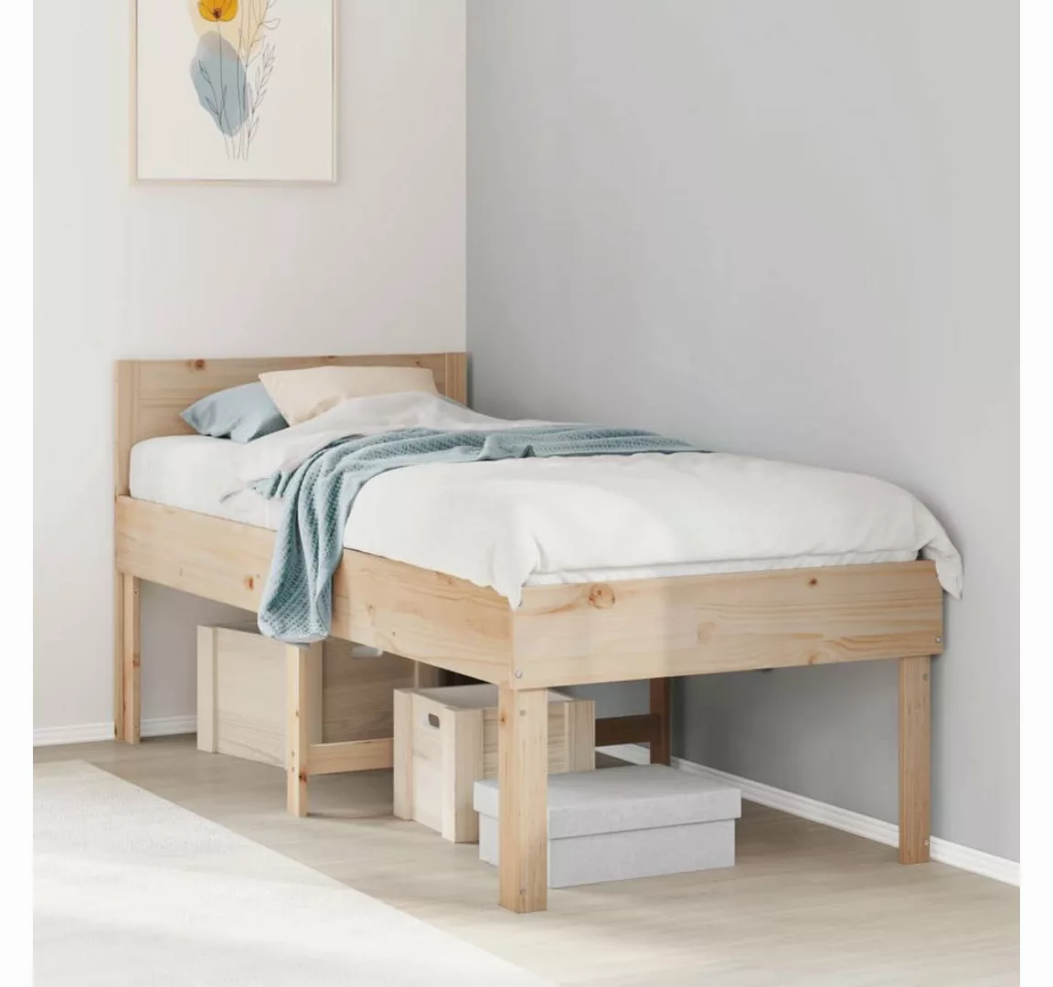 vidaXL Bett, Massivholzbett ohne Matratze 75x190 cm Kiefernholz günstig online kaufen