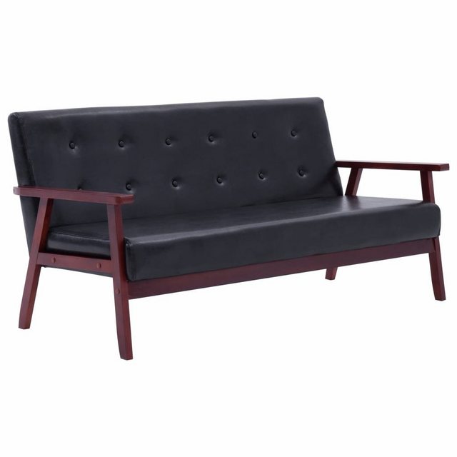 vidaXL Sofa 3-Sitzer-Sofa Schwarz Kunstleder Couch günstig online kaufen