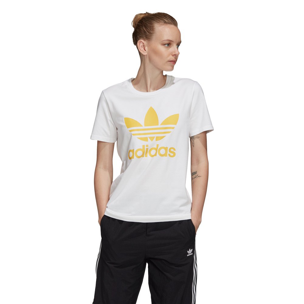 Adidas Originals Trefoil Kurzärmeliges T-shirt 30 White / Core Yellow günstig online kaufen