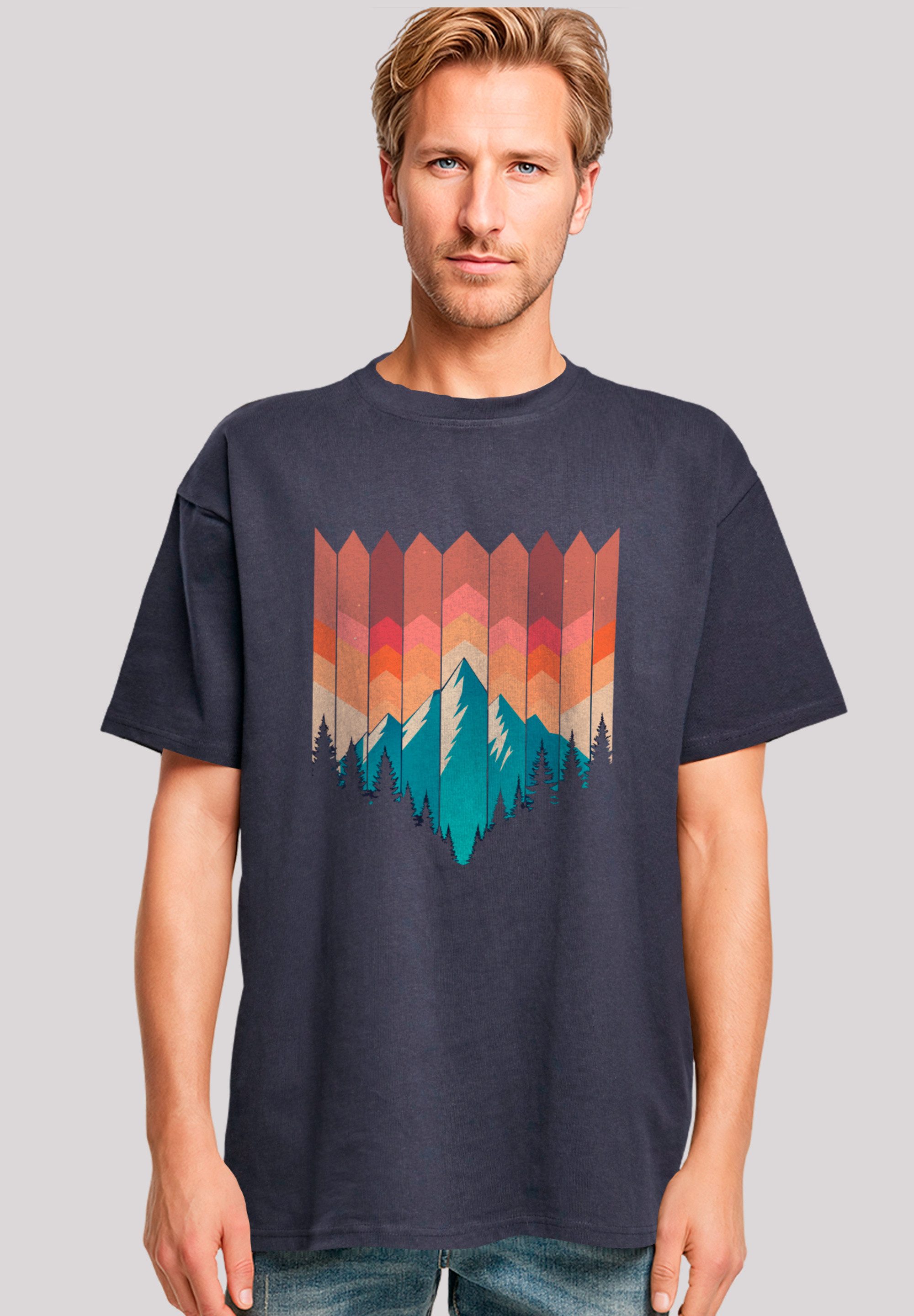 F4NT4STIC T-Shirt Berg Sonnenuntergang Geometrisch Premium günstig online kaufen