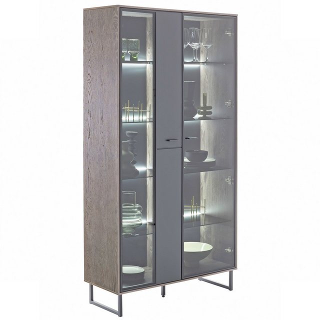 expendio Vitrine Velina 3 Softblack, lackiert / Vulcano Eiche furniert, 98x günstig online kaufen