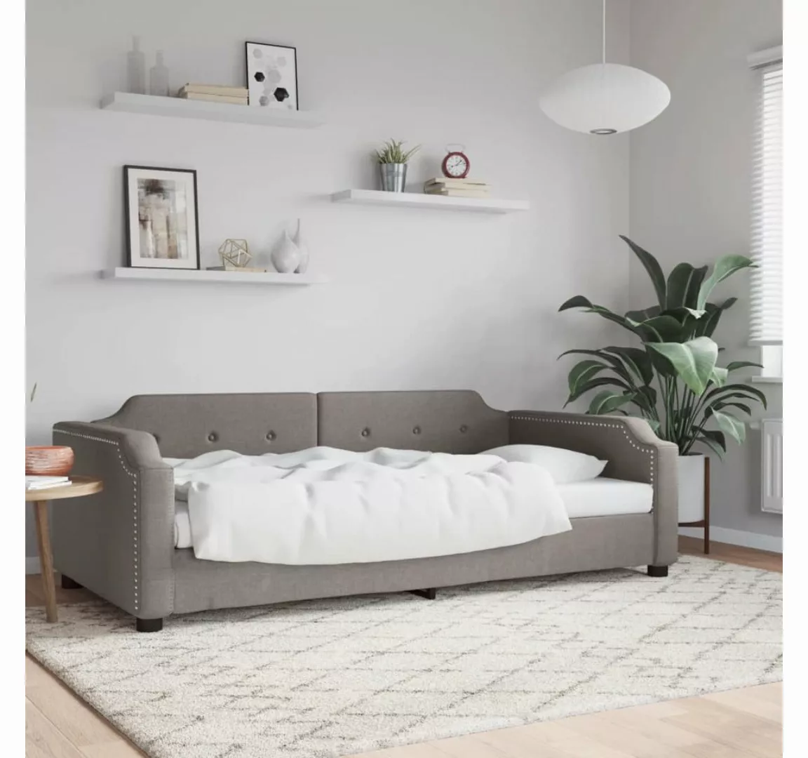 vidaXL Gästebett Tagesbett Taupe 100x200 cm Stoff Gästebett Gästecouch Gäst günstig online kaufen