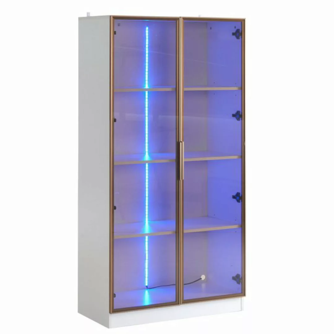 Rutaqian Standvitrine glasvitrine, 80×40×160cm, mit LED-Beleuchtung, Mode-D günstig online kaufen