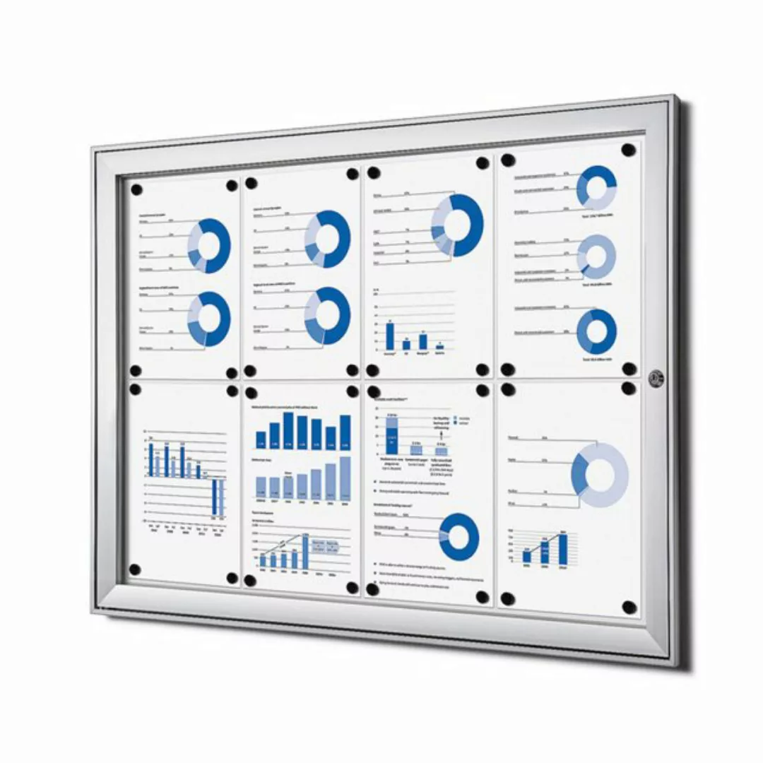 Showdown Displays Hängevitrine für Innen und Außen SCS - 8x DIN A4 - Alumin günstig online kaufen