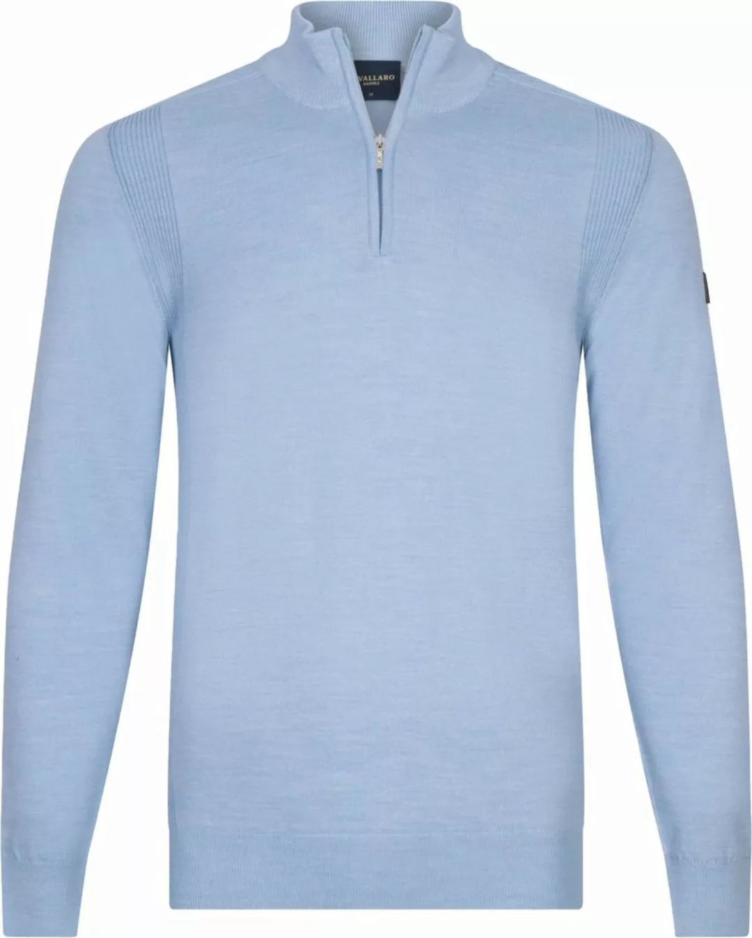 Cavallaro Palio Half Zip Pullover Wool Blend Hellblau - Größe L günstig online kaufen