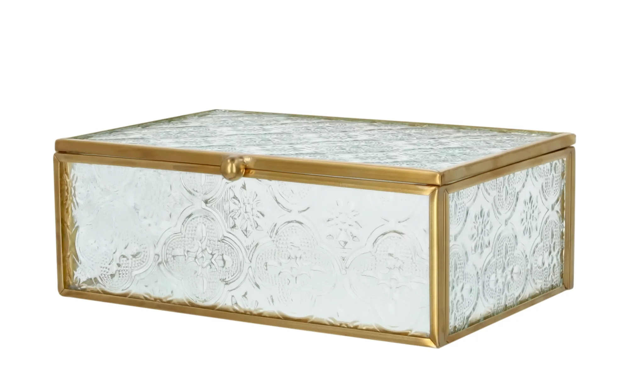 Aufbewahrungsbox - gold - Glas , Metall - 15 cm - 5,5 cm - 10 cm - Dekorati günstig online kaufen