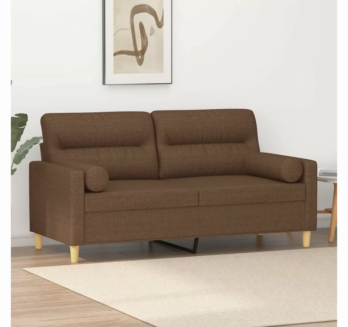 vidaXL Sofa Sofa mit Zierkissen Stoff, 140 cm, 2-Sitzer günstig online kaufen