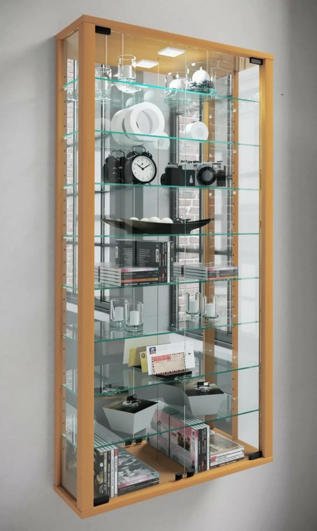 VCM Hängevitrine Wandvitrine Glasvitrine Vitrosa Maxi Spiegel (1-St) günstig online kaufen