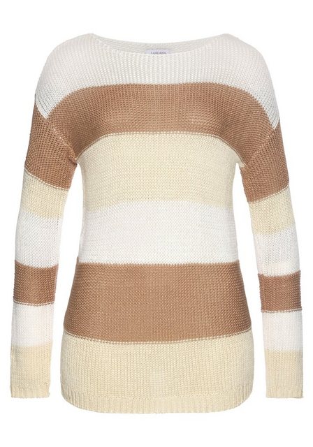 LASCANA Streifenpullover mit überschnittenen Schultern, Strickpullover, fig günstig online kaufen