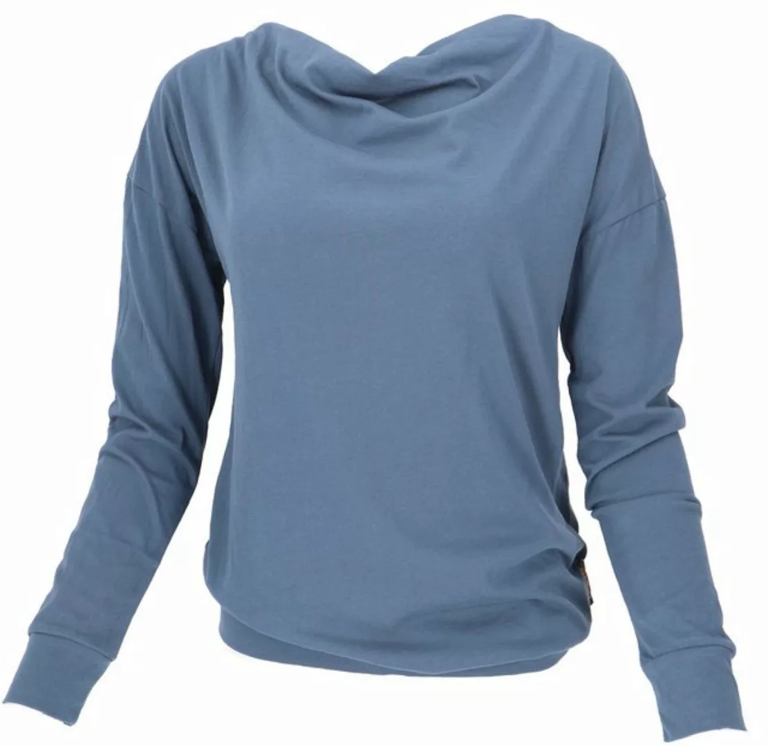 Guru-Shop Longsleeve Langarmshirt mit Wasserfallkragen, Yogashirt.. alterna günstig online kaufen