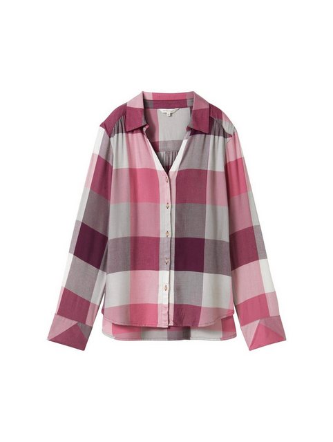 TOM TAILOR Blusentop checked blouse, berry check design günstig online kaufen