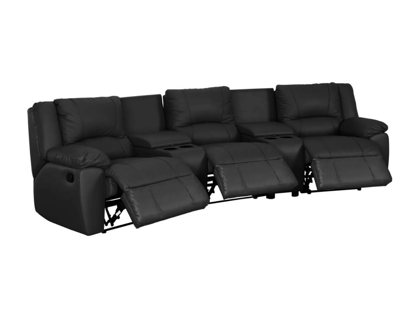 Relaxsofa 3-Sitzer - Leder - Schwarz - AROMA günstig online kaufen