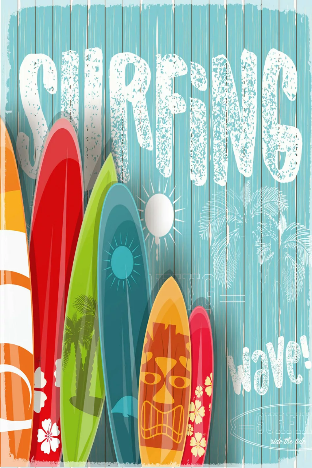 queence Metallbild "Surfing Waves", (1 St.) günstig online kaufen
