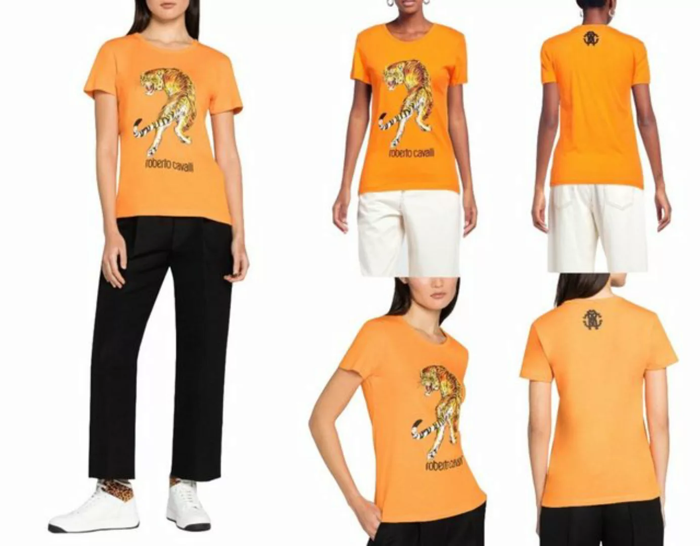 roberto cavalli T-Shirt ROBERTO CAVALLI RC TIGER PRINT LOGO COTTON T-SHIRT günstig online kaufen