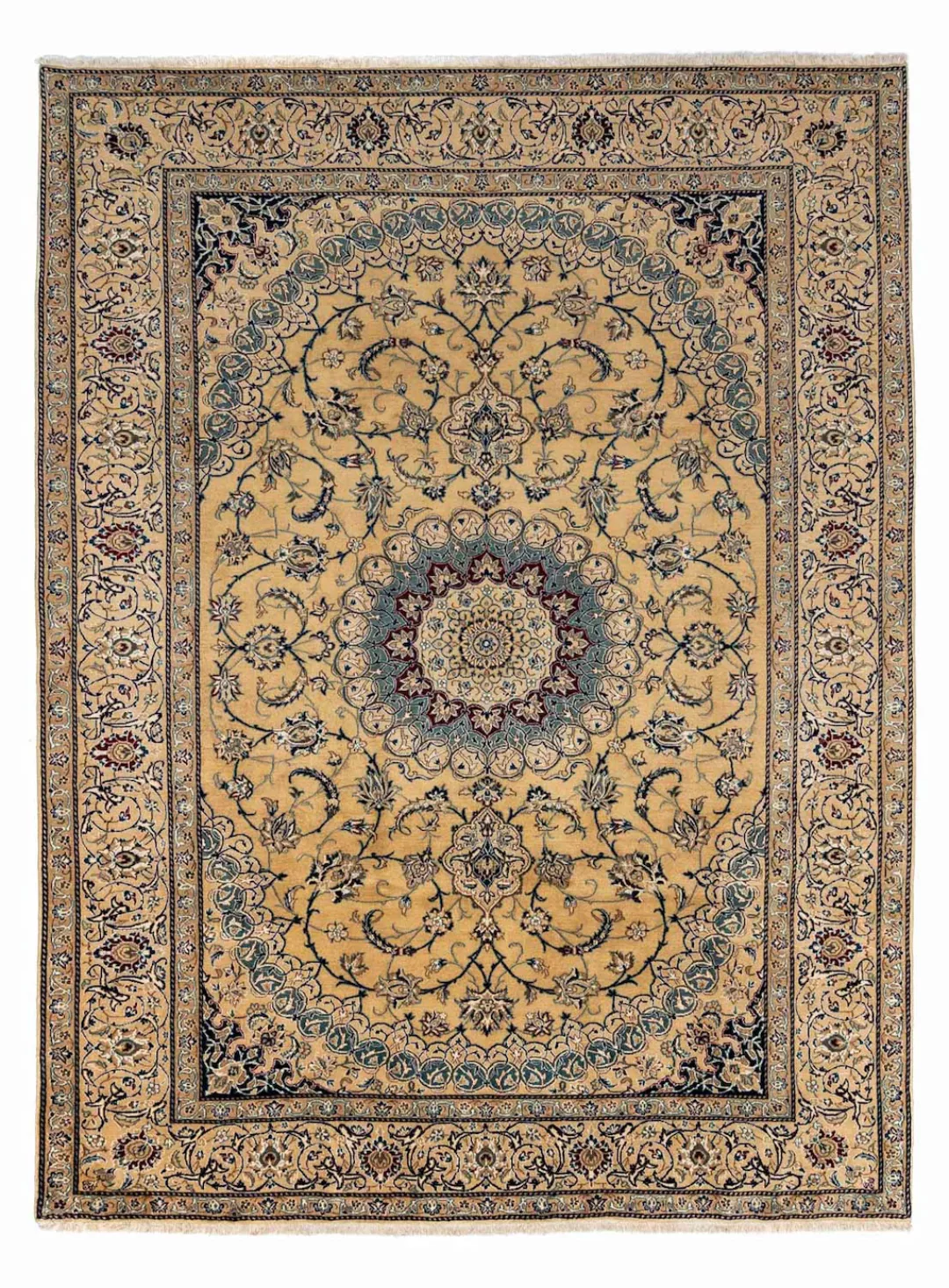 morgenland Wollteppich »Nain 9la Medaillon Beige 335 x 246 cm«, rechteckig, günstig online kaufen