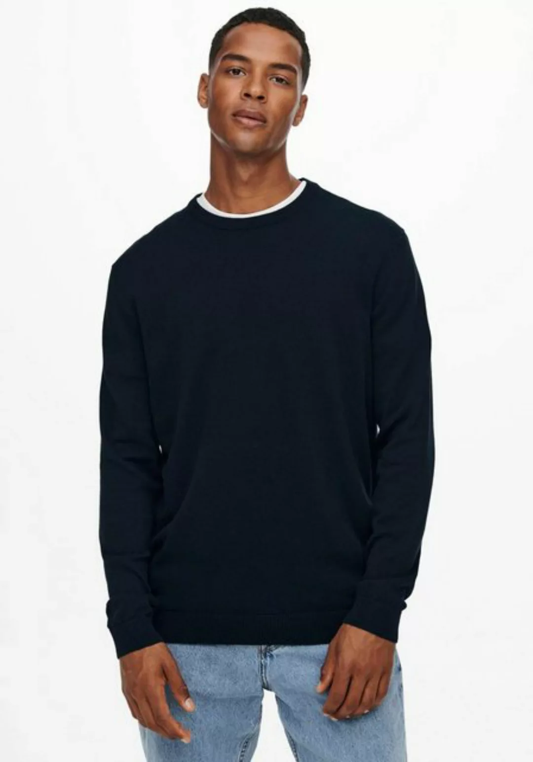 ONLY & SONS Rundhalspullover "ONSALEX 12 SOLID CREW NECK KNIT" günstig online kaufen