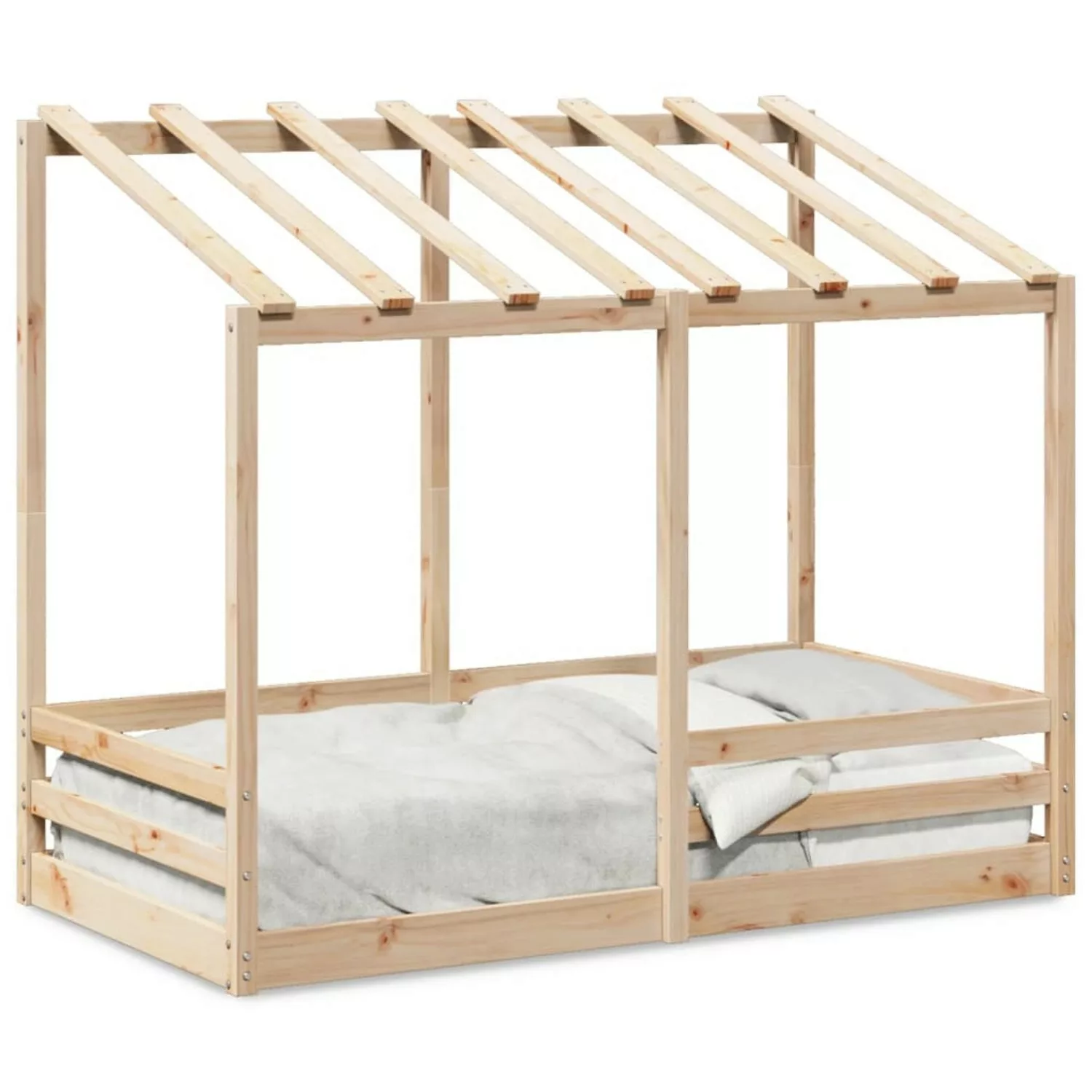 vidaXL Bett Kinderbett mit Dach 70x140 cm Massivholz Kiefer günstig online kaufen