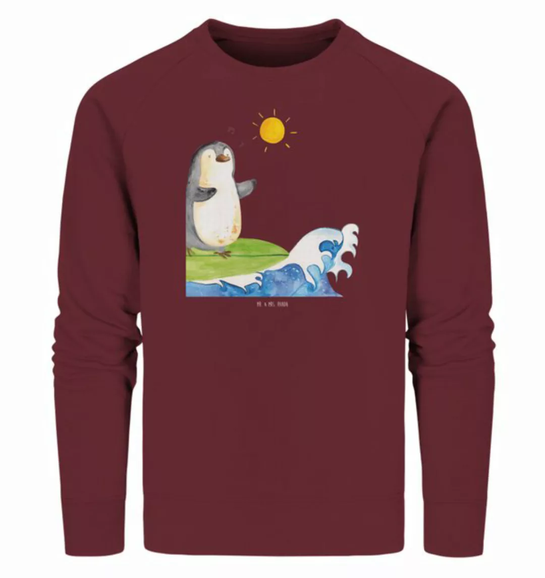 Mr. & Mrs. Panda Longpullover Größe S Pinguin Surfer - Burgundy - Geschenk, günstig online kaufen