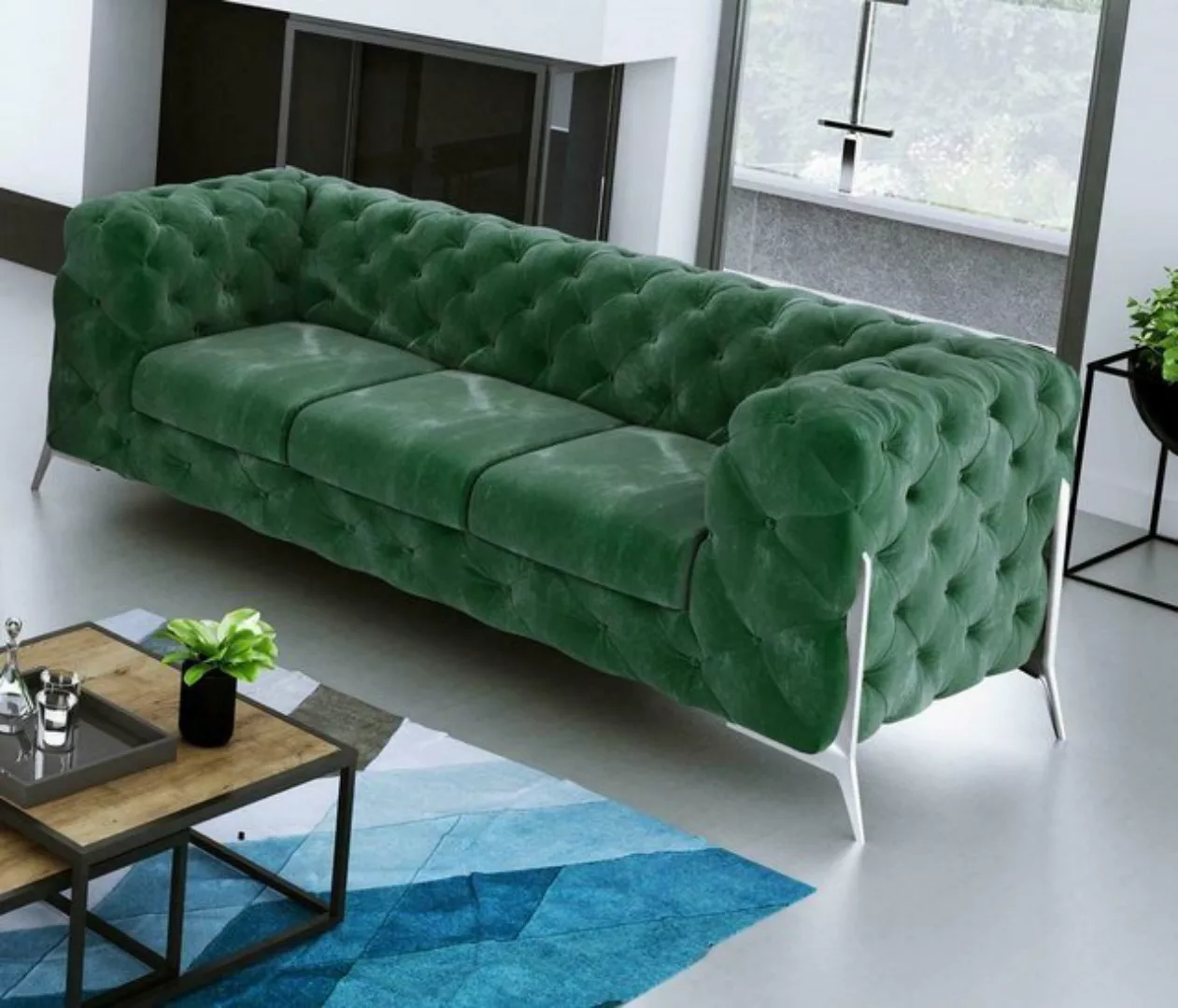 JVmoebel Sofa Moderner Brauner Chesterfield Dreisitzer Luxus Polster Couch günstig online kaufen
