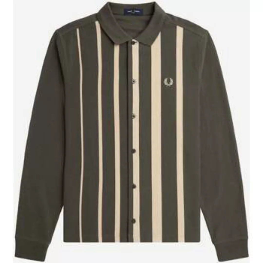 Fred Perry  Poloshirt LS-Poloshirt mit Farbverlaufsstreifen – Feldgrün günstig online kaufen