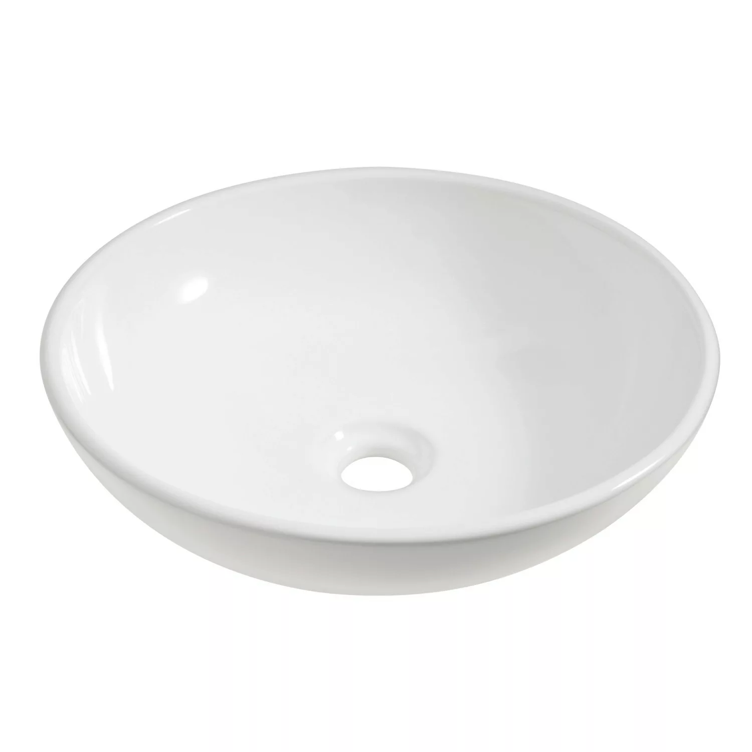 Aufsatzwaschbecken Ø 42 cm Rund Weiß günstig online kaufen