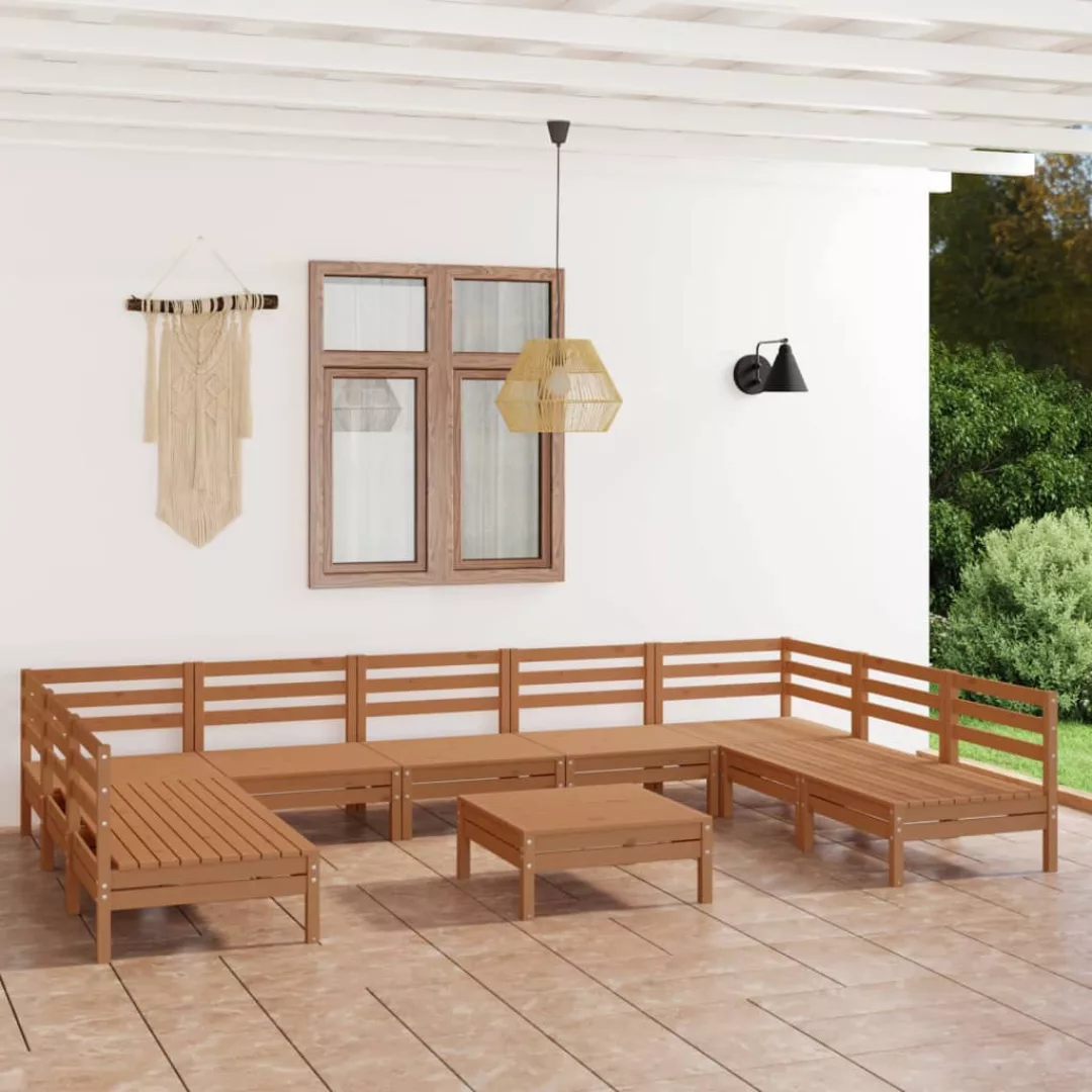 10-tlg. Garten-lounge-set Honigbraun Massivholz Kiefer günstig online kaufen