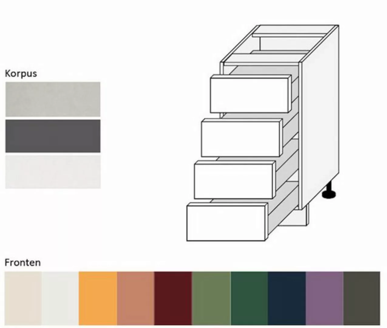 Feldmann-Wohnen Unterschrank Tivoli (Tivoli, 1-St) 40cm Front- und Korpusfa günstig online kaufen