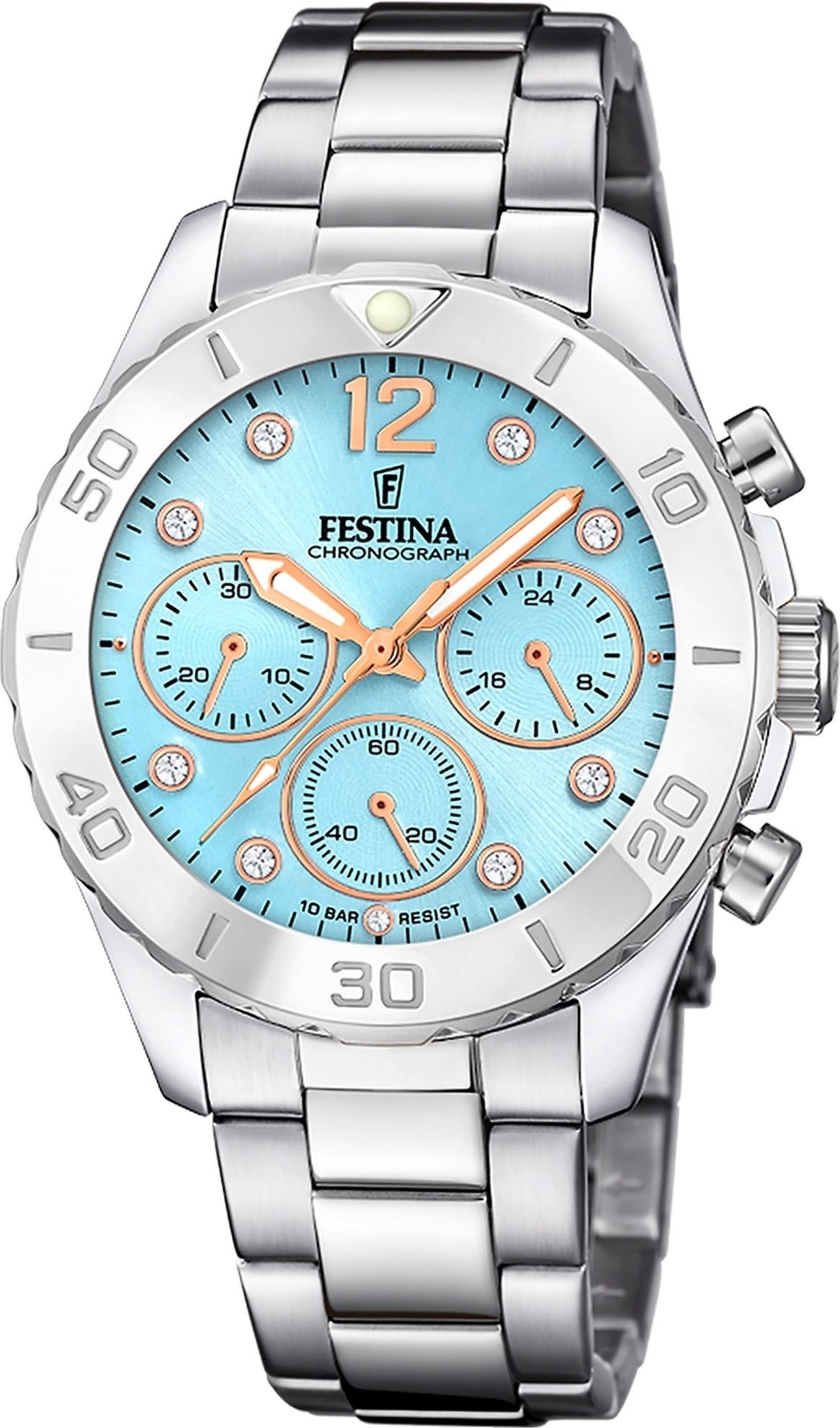 Festina Chronograph Festina Damenuhr Edelstahl silber, günstig online kaufen