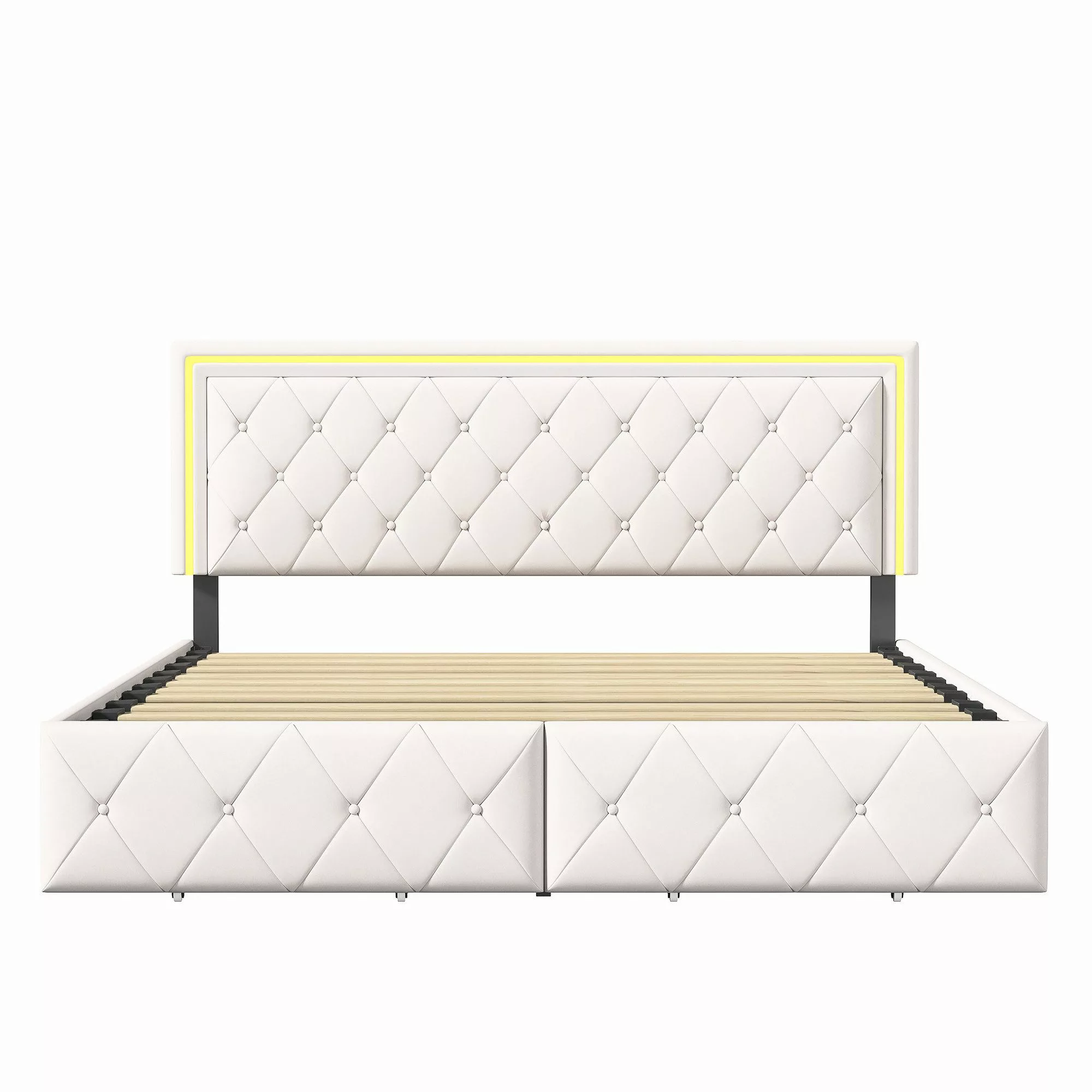 PXloue Polsterbett LED Doppelbett Stauraumbett (1 günstig online kaufen