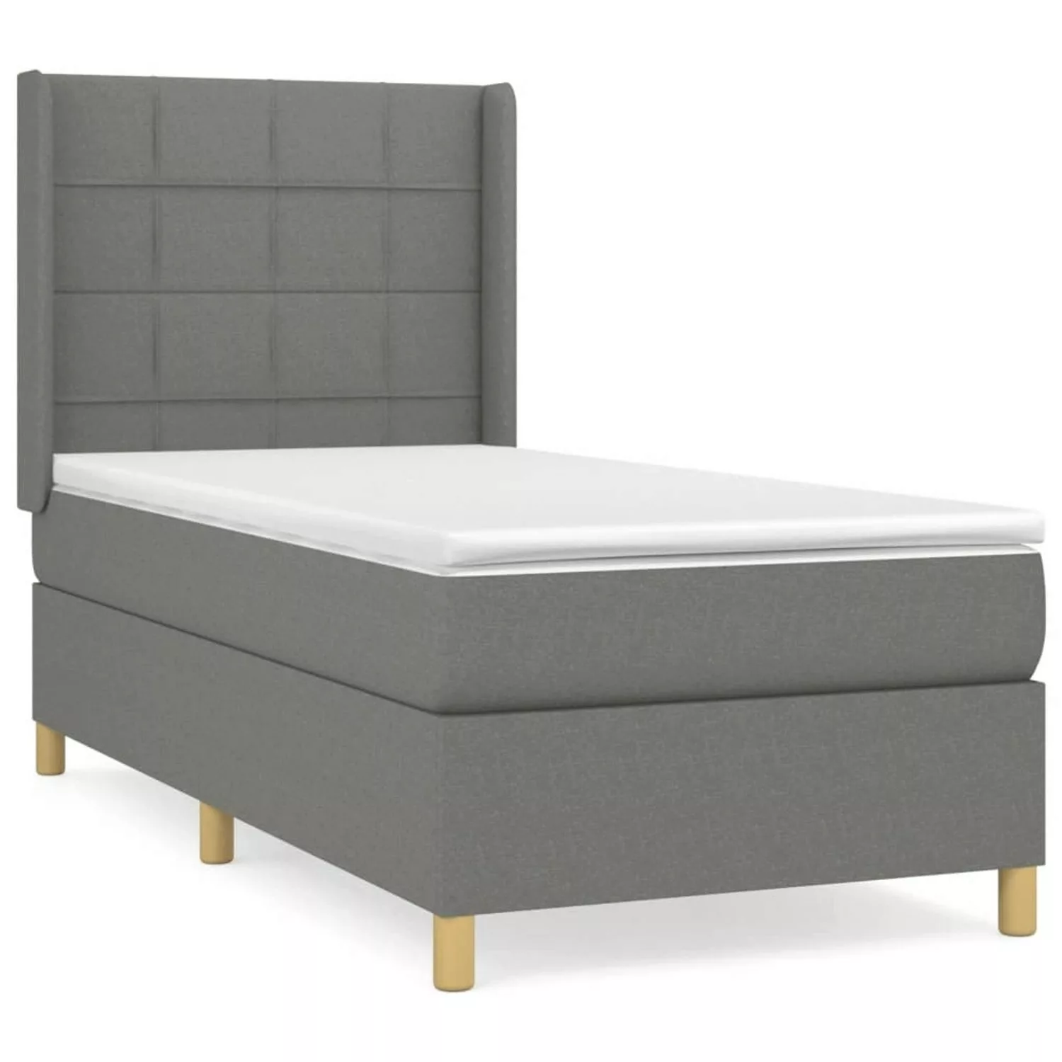 vidaXL Boxspringbett mit Matratze Dunkelgrau 90x190 cm Stoff1389238 günstig online kaufen