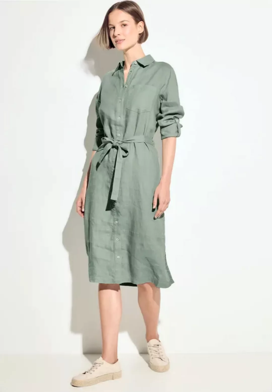 Cecil Midikleid LINEN_Solid Shirt Dress günstig online kaufen