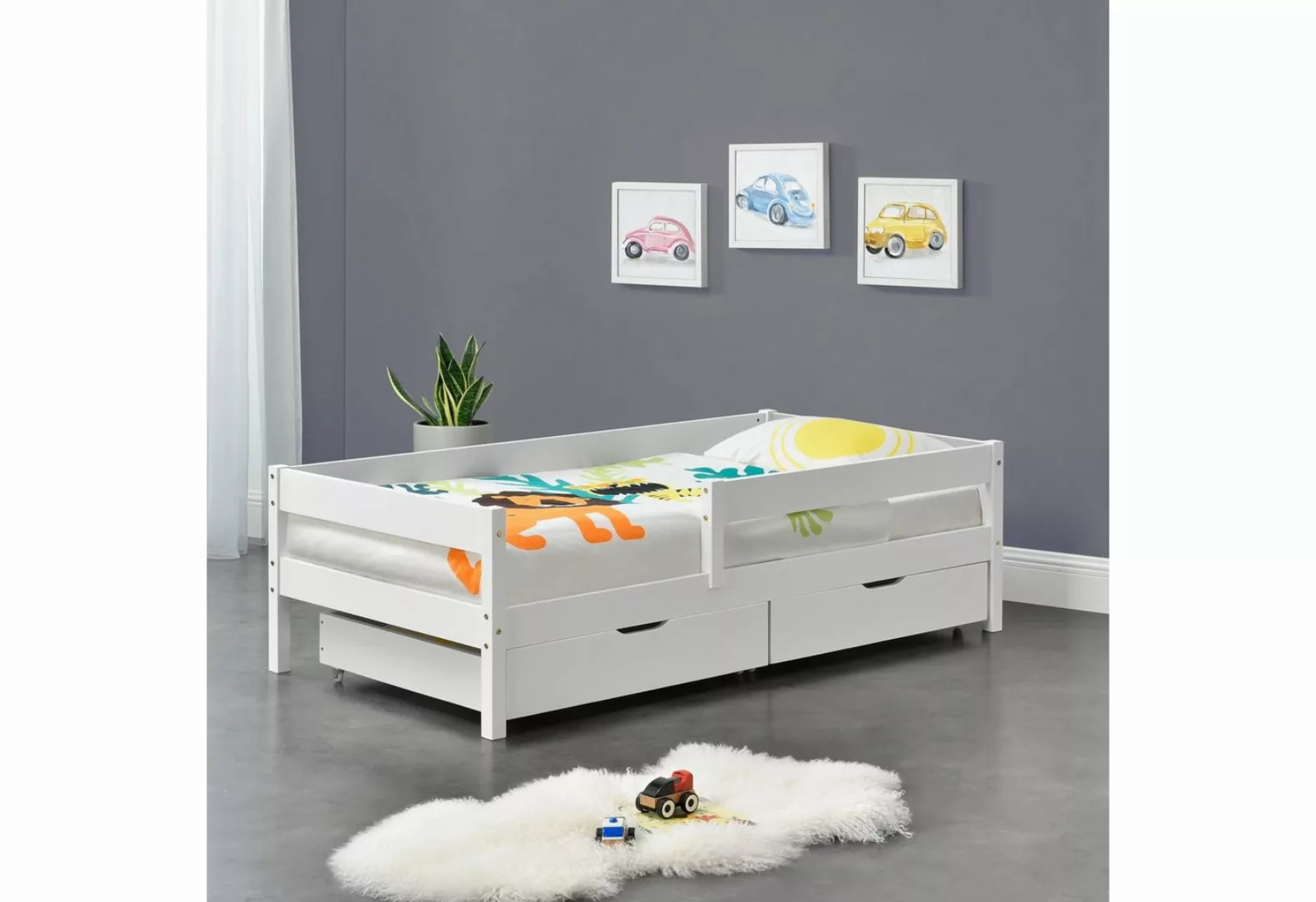 en.casa Kinderbett, »Borgarnes« Holzbett weiß 90x200cm günstig online kaufen