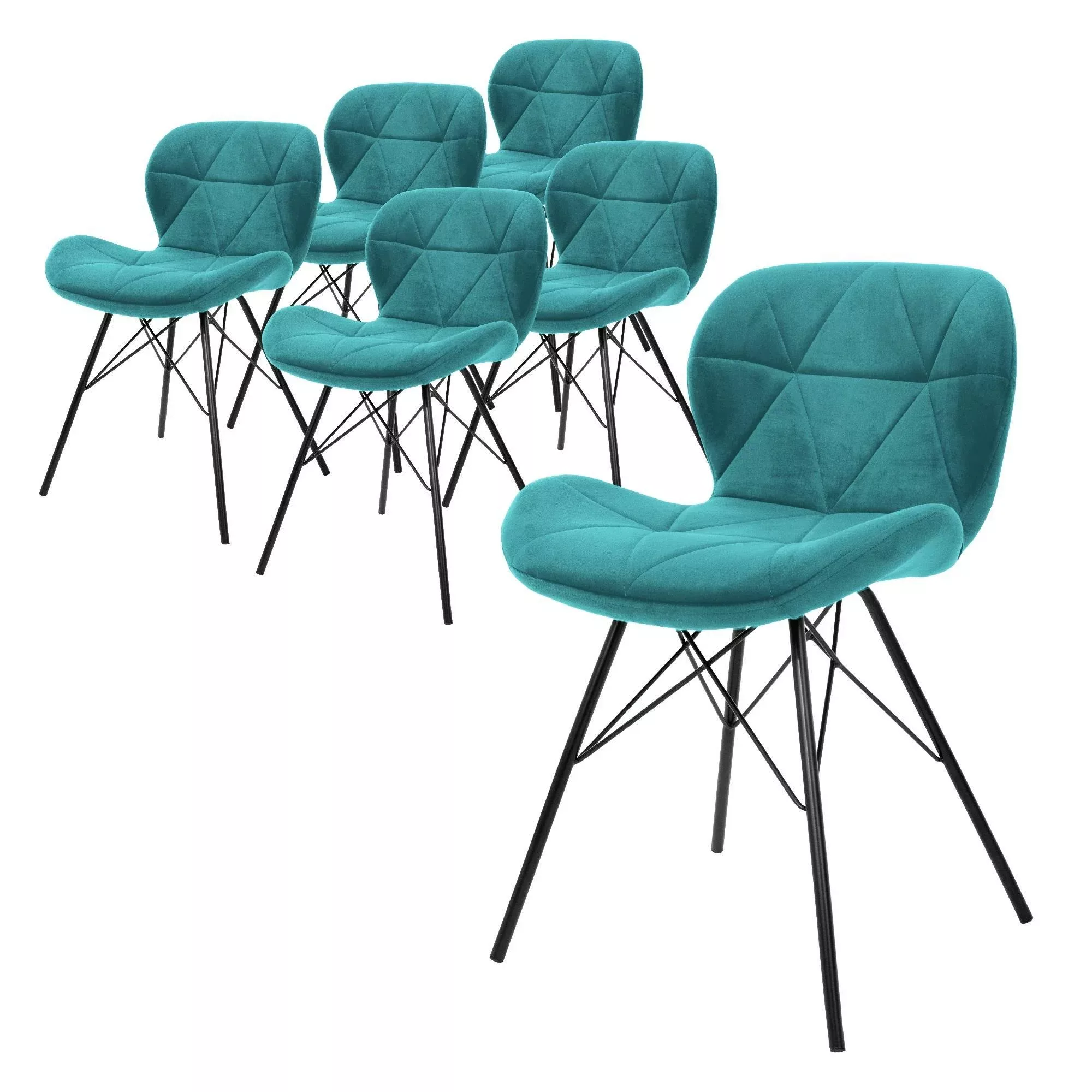 ML-Design | 6er-Set Esszimmerstühle Dane Samt günstig online kaufen