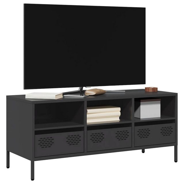 vidaXL Schrankmodule TV-Schrank Schwarz 101,5x39x43,5 cm Kaltgewalzter Stah günstig online kaufen