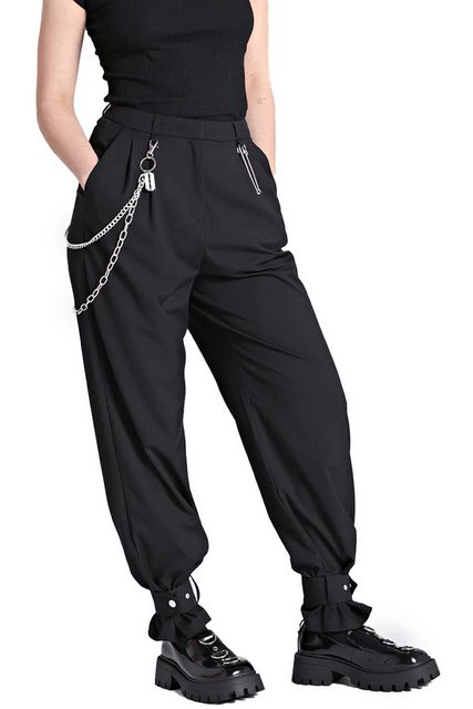 Hell Bunny Stoffhose Rebellion Trousers Gothic Nu Goth Ketten Sicherheitsna günstig online kaufen