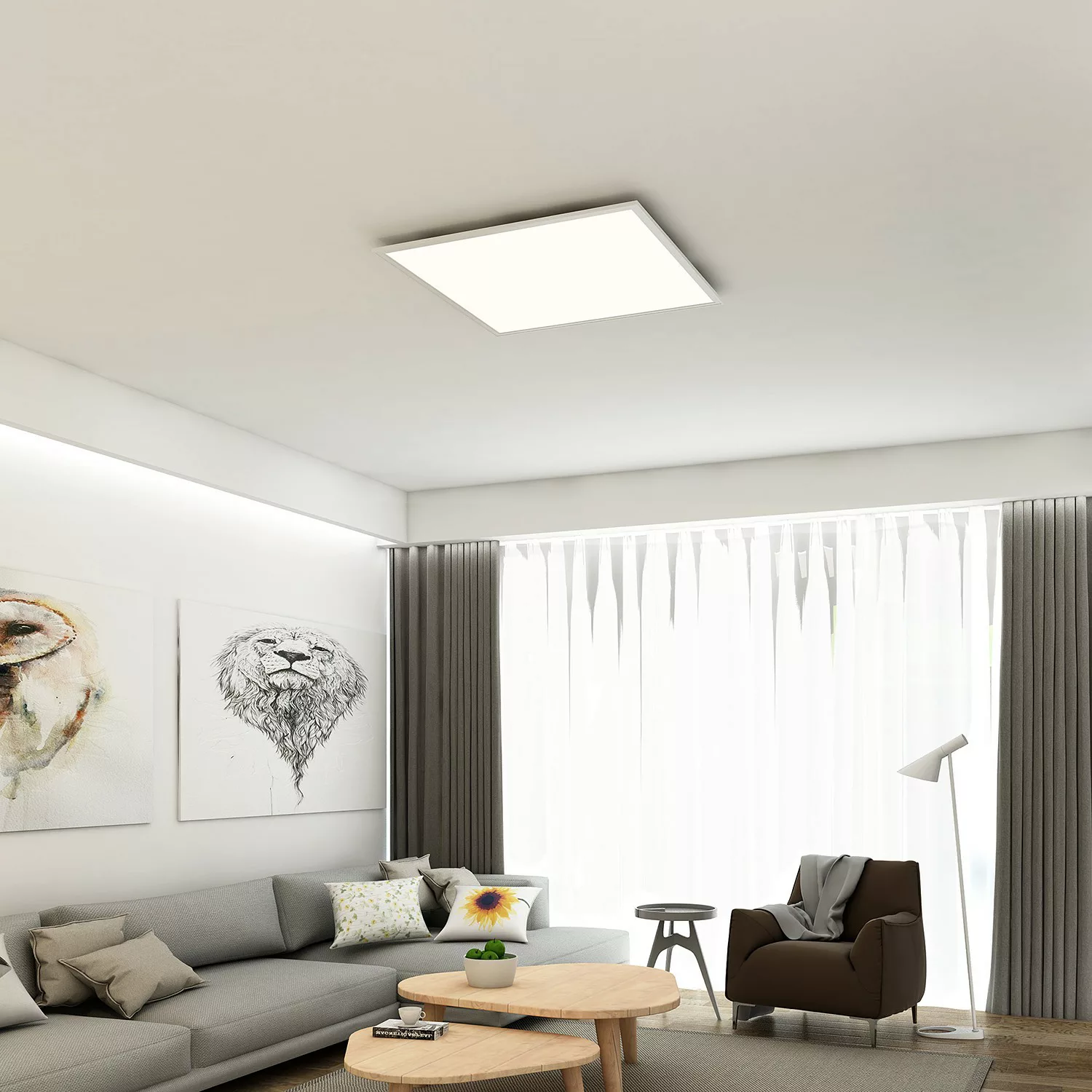 home24 LED-Deckenleuchte  Piatto günstig online kaufen