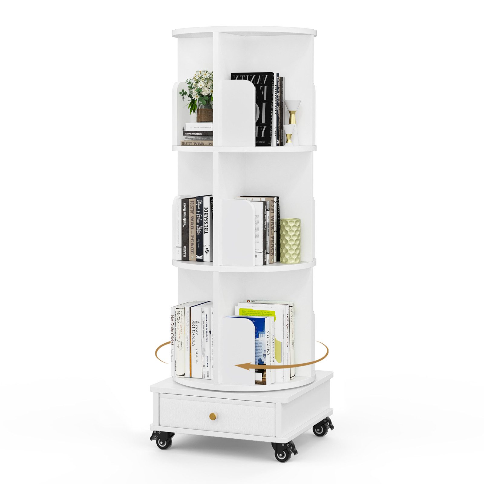 JEOBEST Bücherregal Drehbare Bücherregal, Standregal mit günstig online kaufen