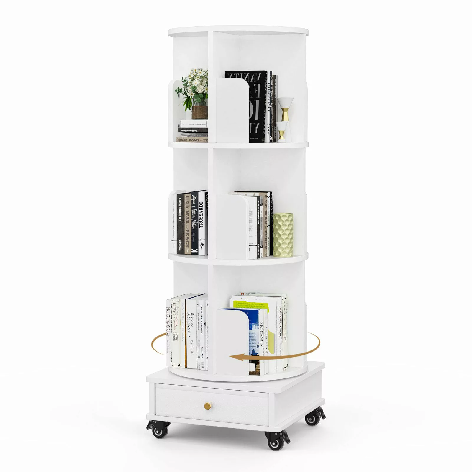JEOBEST Bücherregal Drehbare Bücherregal, Standregal mit günstig online kaufen