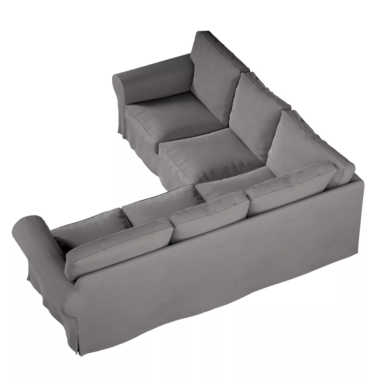 Bezug für Ektorp Ecksofa, taupengrau, Sofahusse für Ektorp Ecksofa, Velvet günstig online kaufen