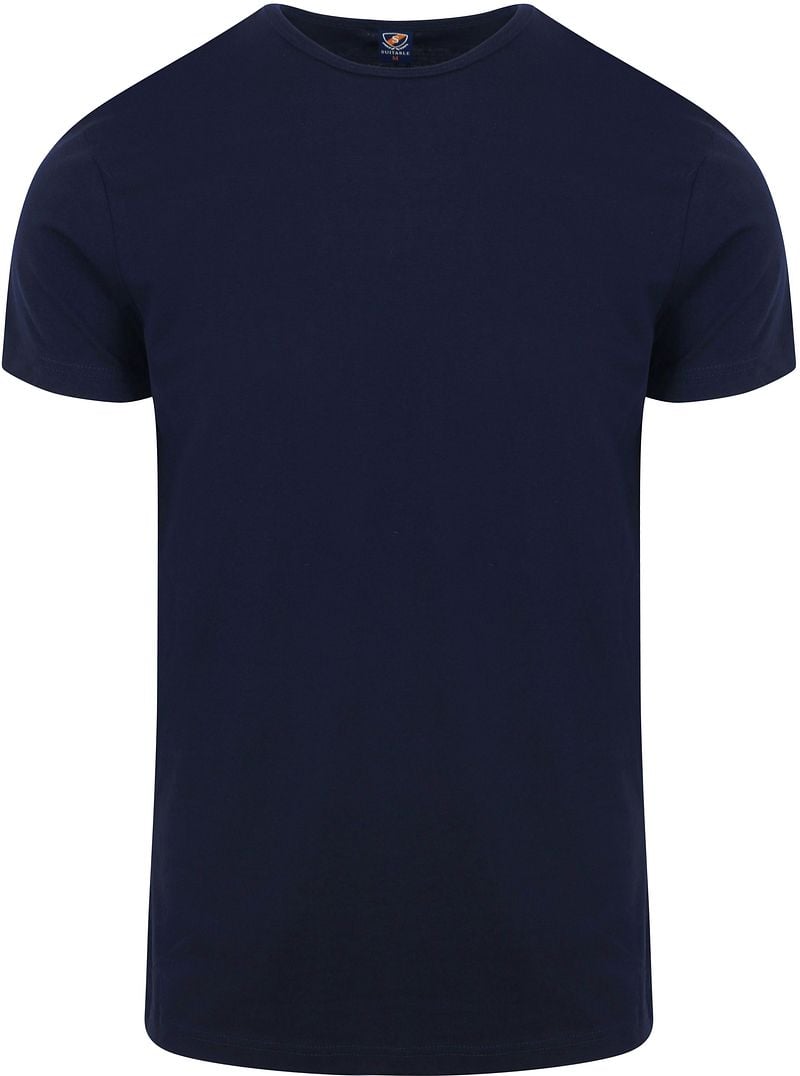 Suitable Ota T-Shirt Rundhalsausschnitt Marineblau 2-Pack - Größe S günstig online kaufen
