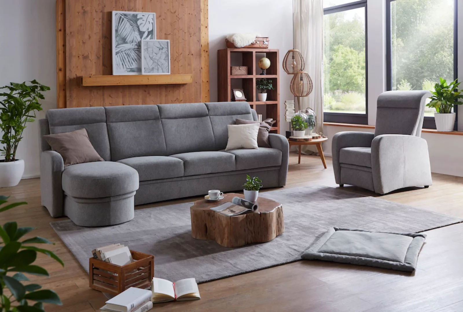 VILLA BECK Ecksofa "Varese L-Form", (2 St.), Kopfteilverstellung, wahlweise günstig online kaufen